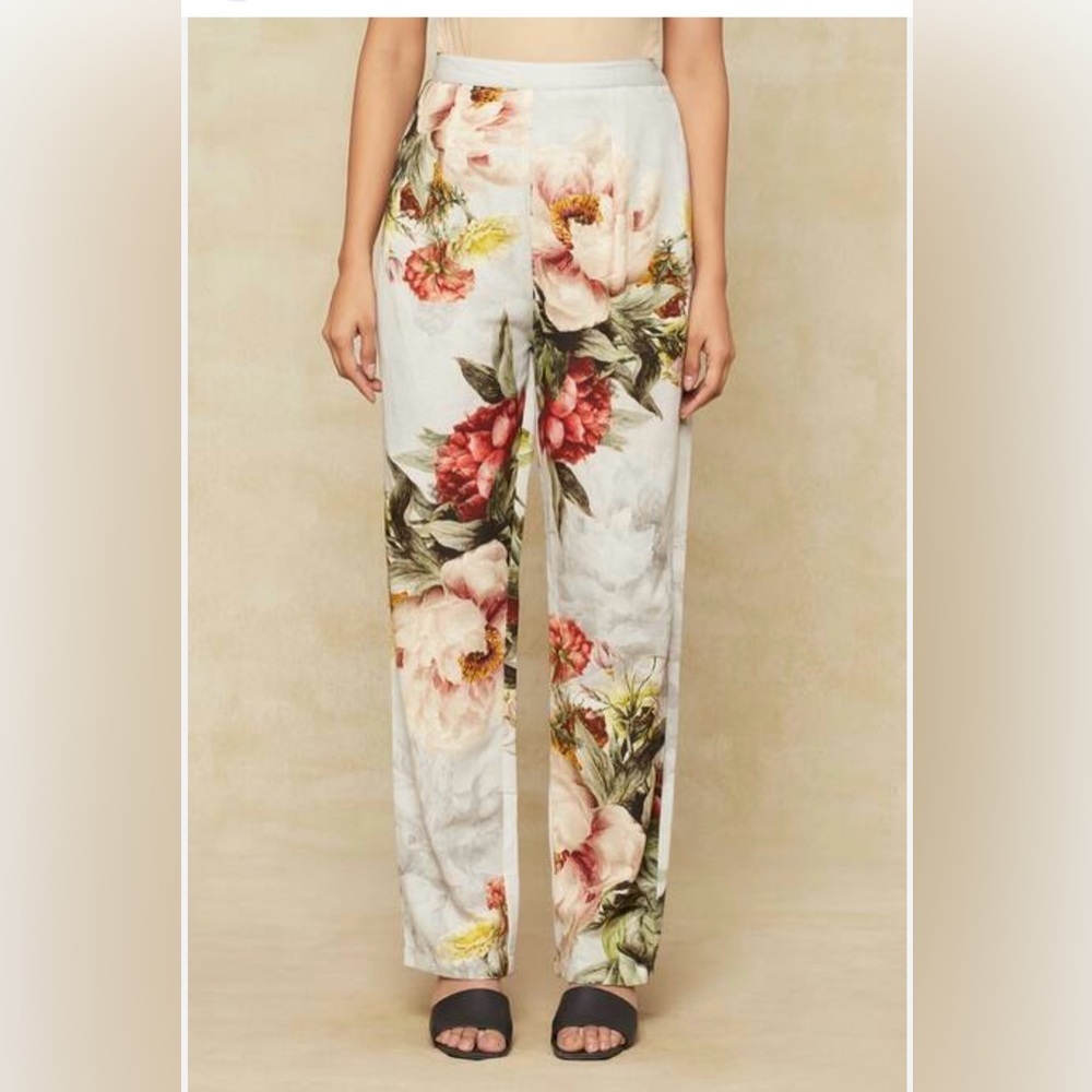 New Designer Like Floral Wide Leg Pants - M/L